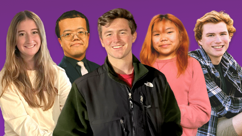 2024 RARE Scholar Winners: Allison Lowrie, Jiayi Yan, Brian DuVal, Allyson Chan, and William McClintock